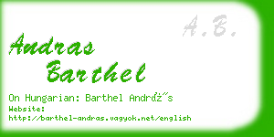 andras barthel business card